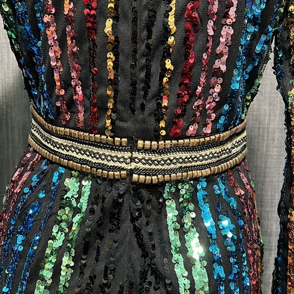 NWOT Endless Rose Long Sleeve Multicored Sequin Dress Small - Picture 11 of 17